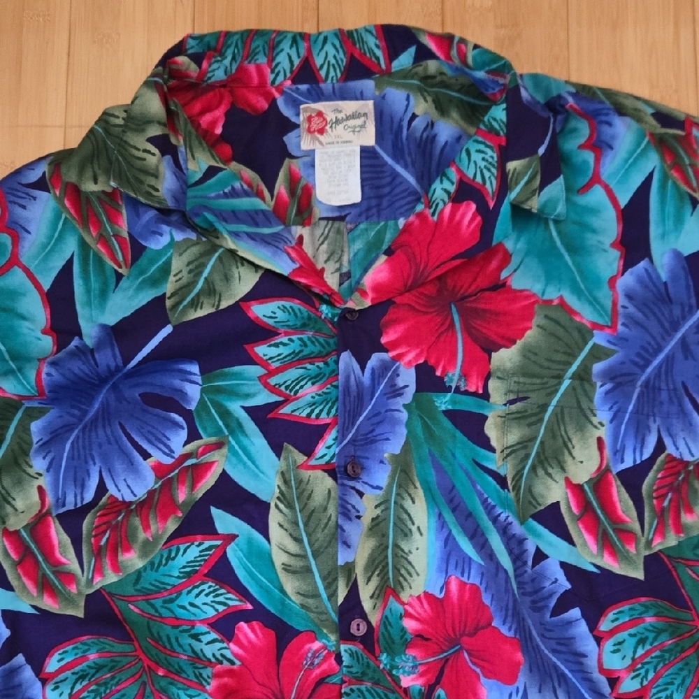 Mens Hilo Hattie The Hawaiian Original Tropical Floral Men's Beach Camp Shirt 3X